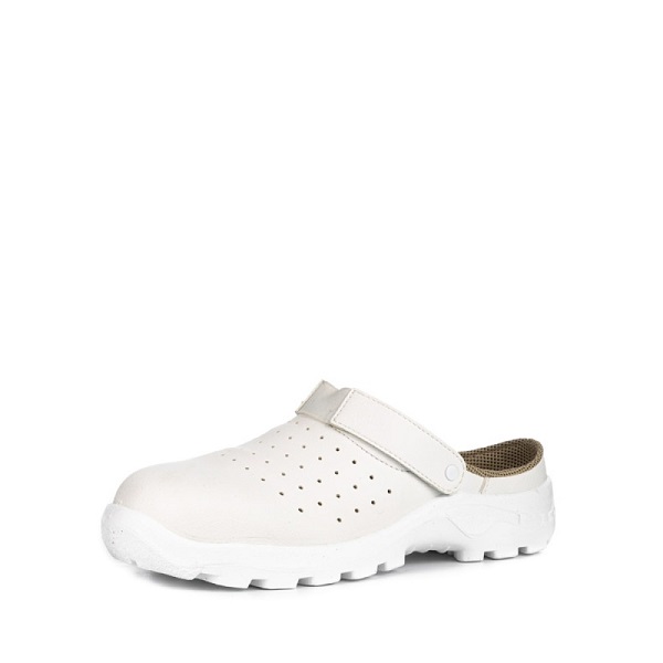 Полуботинки (сабо), нат.кожа, ПУ, МП. белый