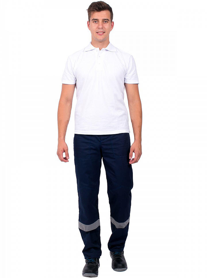 Рубашка-поло мужская, Хлопок,205, короткий рукав, белый