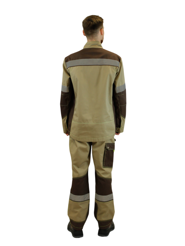 Костюм мужской ИТР Кронос мод.1, тк.Смесовая,245, брюки, бежевый/коричневый М