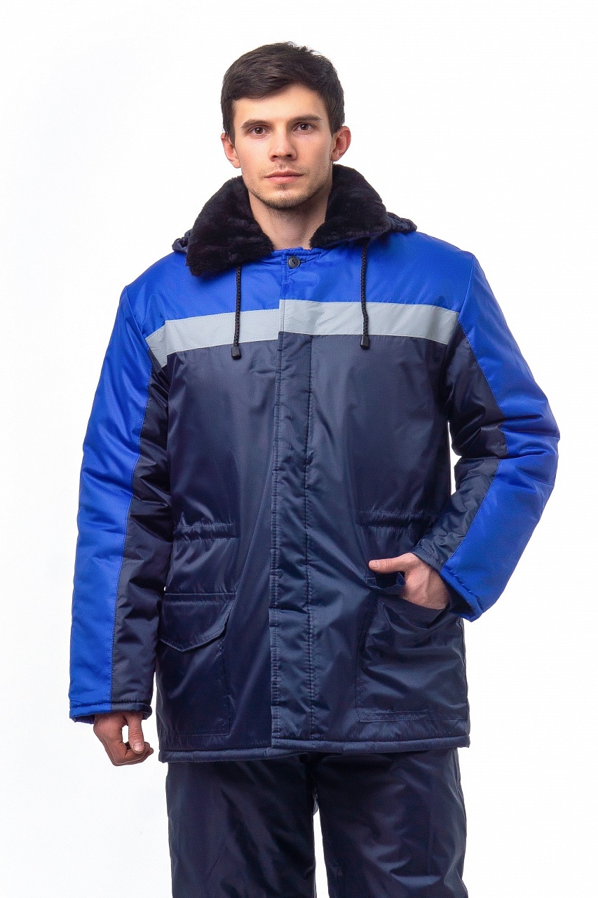 Куртка зимняя мужская №204, тк.Оксфорд, синий/васильковый
