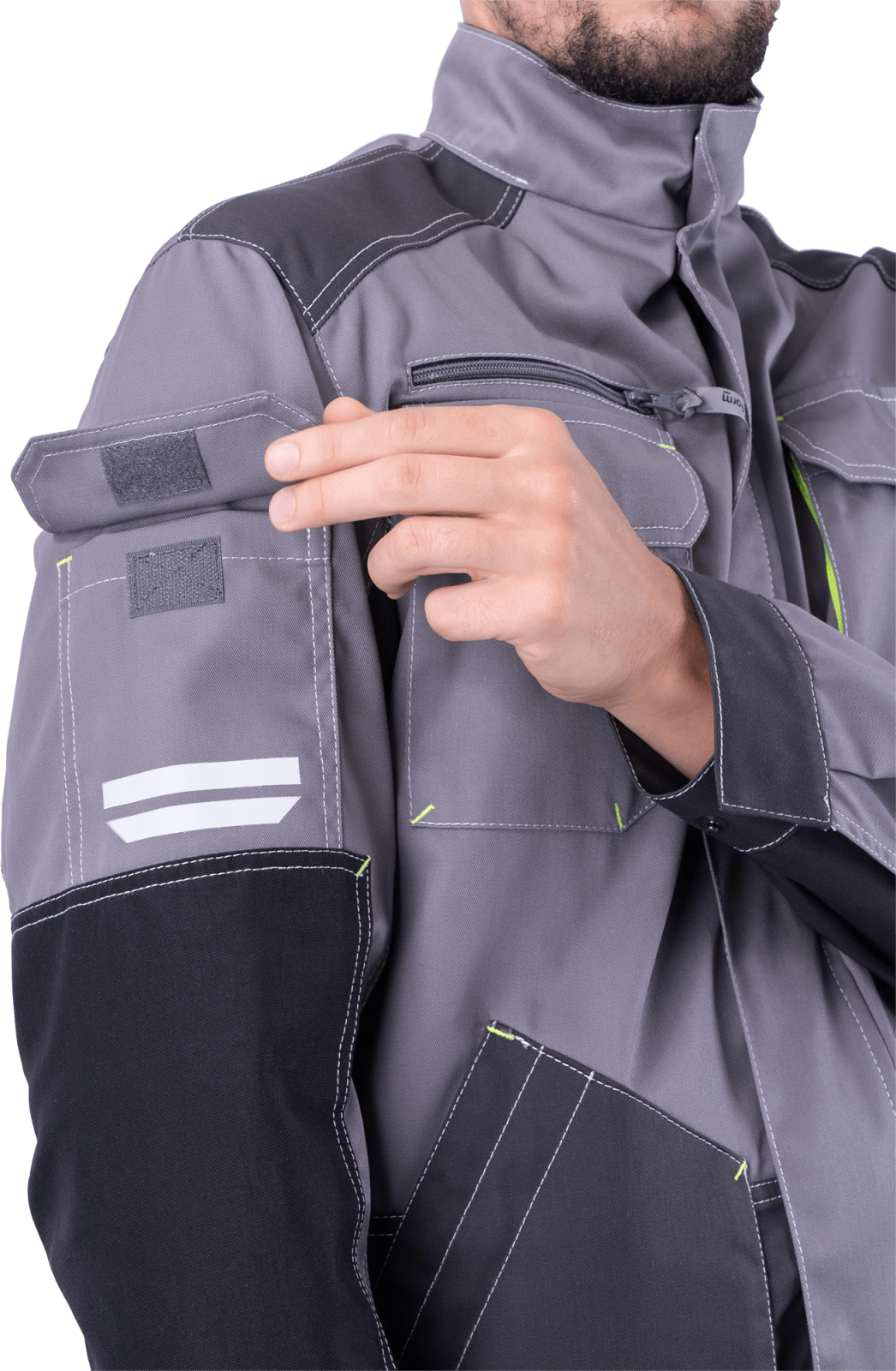 Куртка мужская Эдванс, тк.Томбой,245, серый/т.серый/черный 