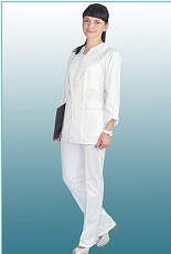 Костюм женский №202, тк.хлопок/полиэфир/лайкра,140, брюки, белый М