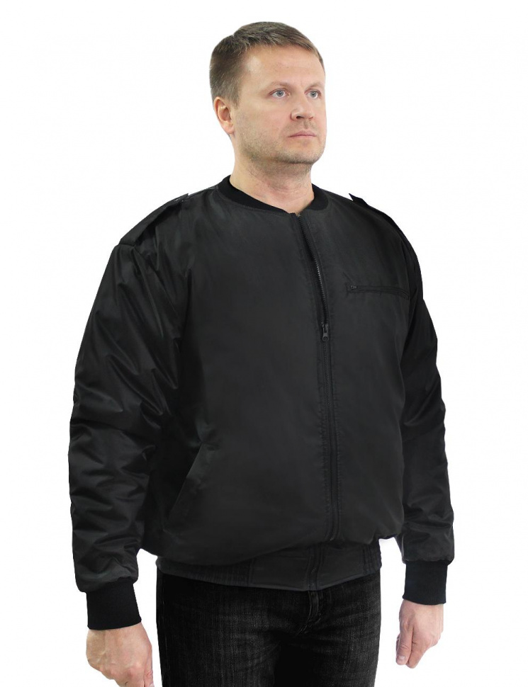 Куртка-ветровка мужская Пилот, тк.Оксфорд,120, черный