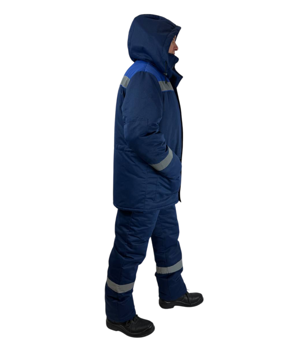 Костюм зимний Сибирь ТСТ, тк.Смесовая,240, жилет, п/к, т.синий/василек М