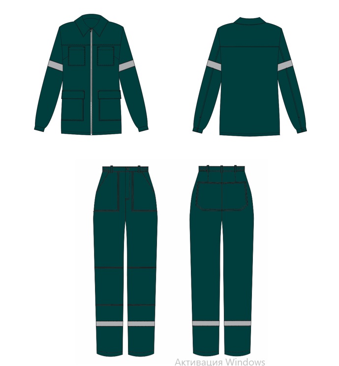 Костюм женский Стандарт ТСТ, Саржа,235, брюки, зеленый М