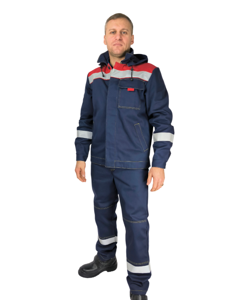 Костюм мужской монтажника 5820 НЛ, т.к. Смит,450, п/к, т.синий/красный М