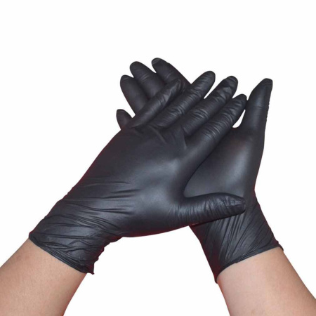 Перчатки нитриловые смотровые нестерильные неопудренные, черный