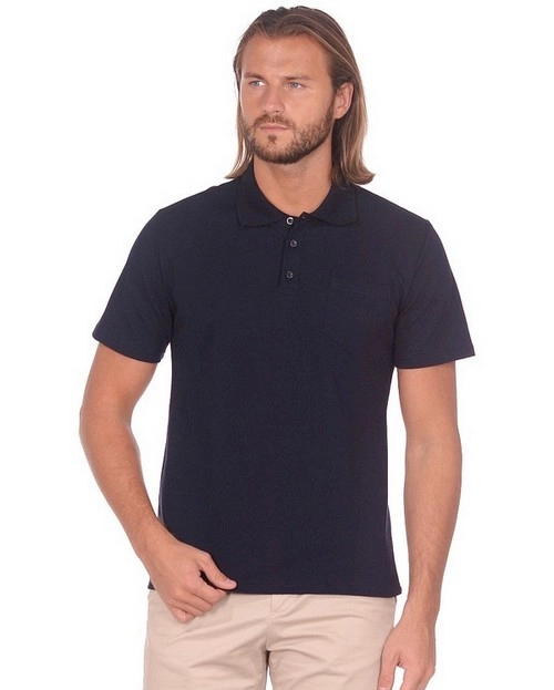 Рубашка-поло мужская, Хлопок,200, короткий рукав, т.синий М