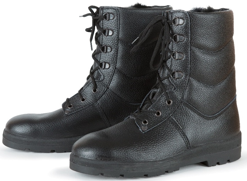 Ботинки зимние, кожа, ПУ/Нитрил, КП, натуральный мех, Берцы Темп-4