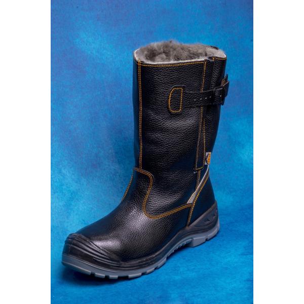 Сапоги зимние, кожа, ПУ/Нитрил, ТП, натуральный мех, А111