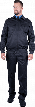 Костюм мужской Охрана, тк.Смесовая,210, брюки, черный М