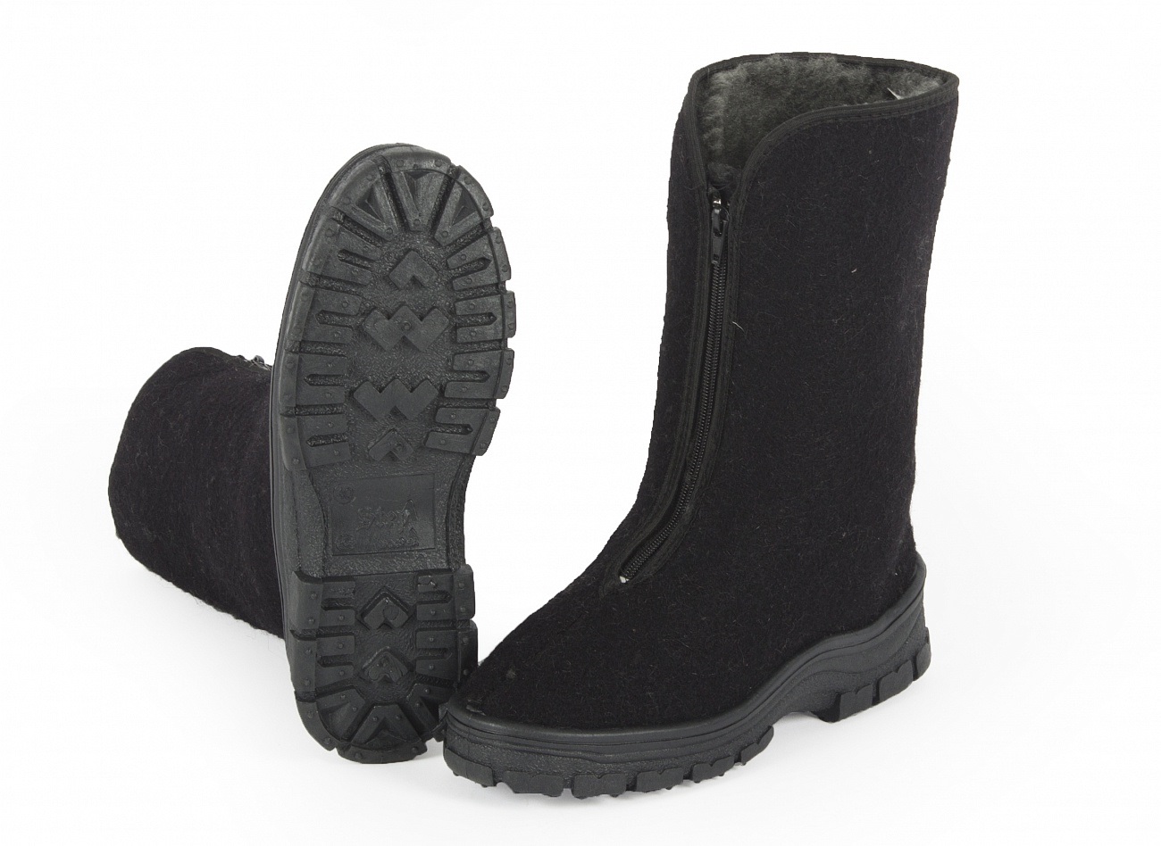 Сапоги зимние, войлок, ПВХ,  женские, черный,8-42-4