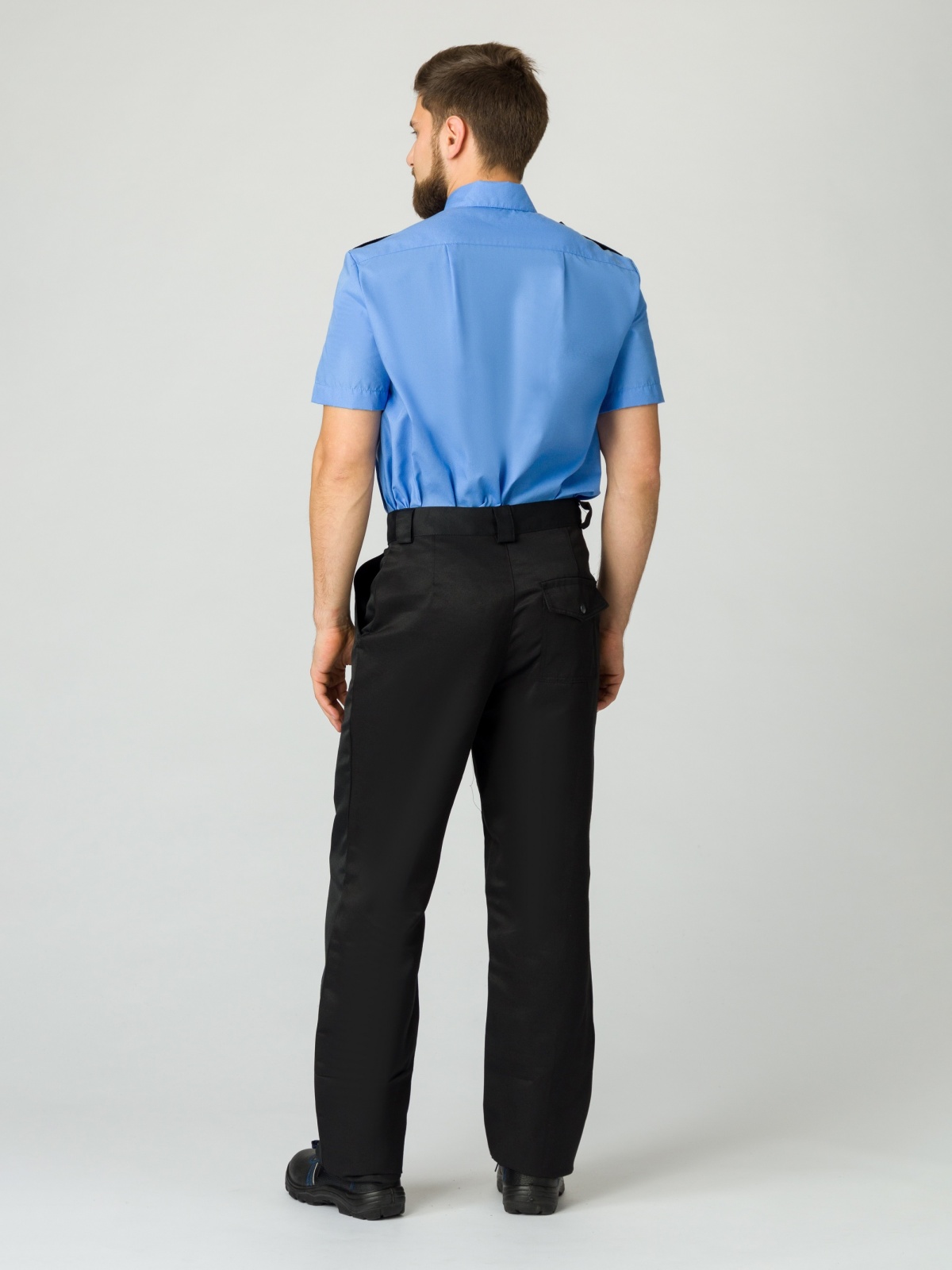 Рубашка охранника мужская, короткий рукав, тк.Тиси,120, голубой