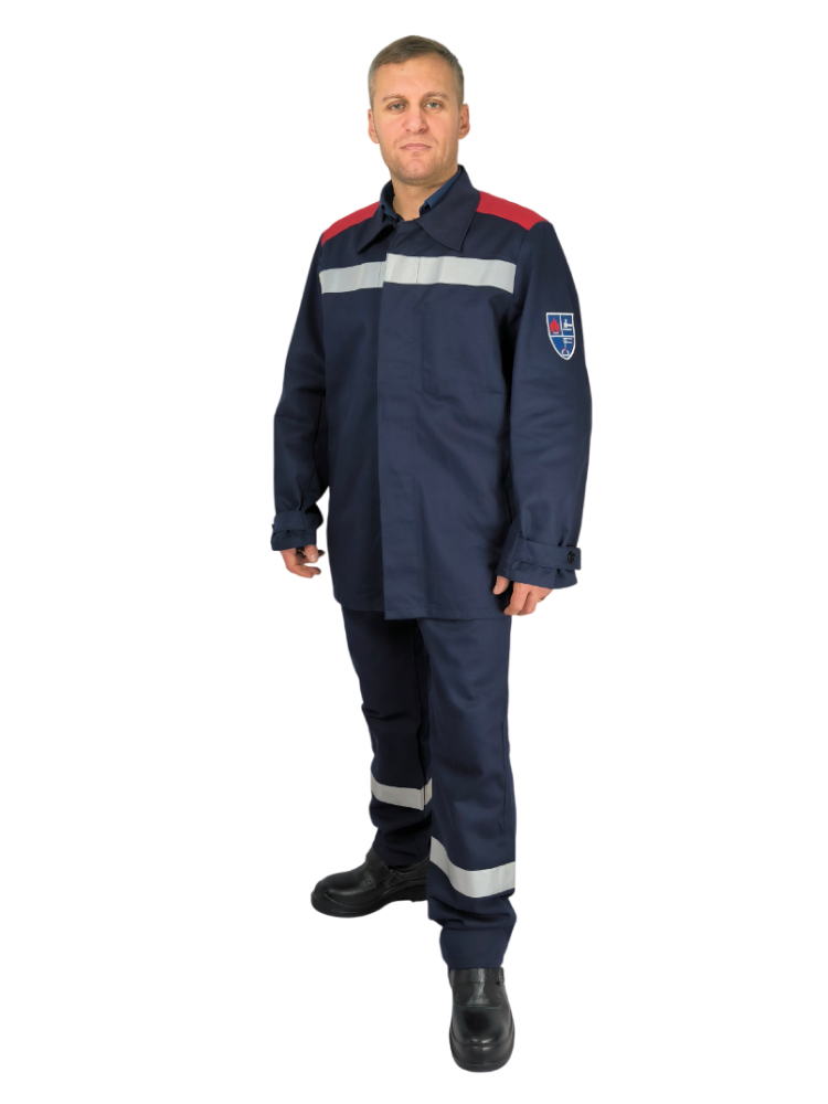 Костюм сварщика 1 кл. защиты летний Геркулес 17Г СОП, Пробан, тк. Хлопок,350, т.синий/красный М