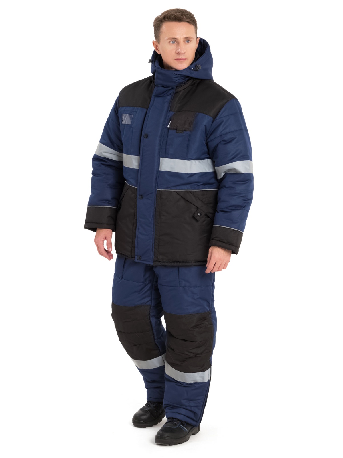 Костюм зимний НордМен, тк.Таслан,135, п/к, синий/черный М