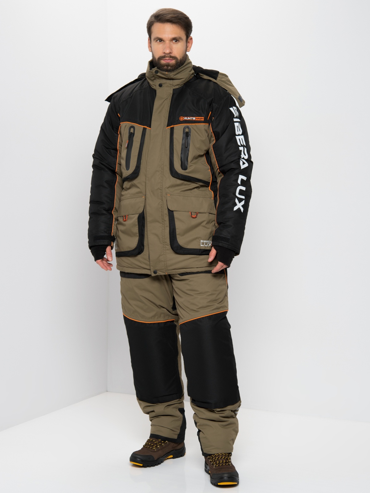 Костюм зимний мужской Siberia LUX, тк.Breathable, п/к, хаки/черный М