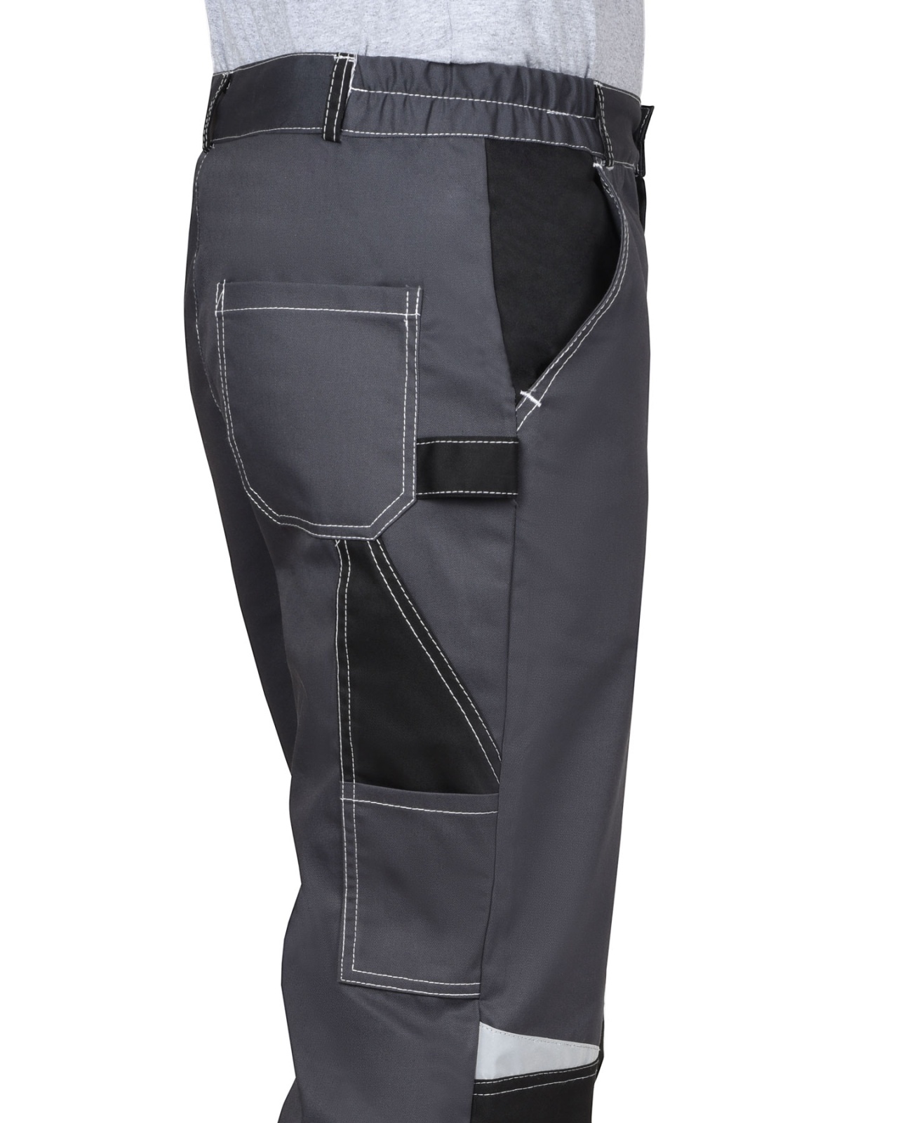 Брюки мужские Фаворит-Мега-Сириус, тк.Смесовая,245, серый/черный М