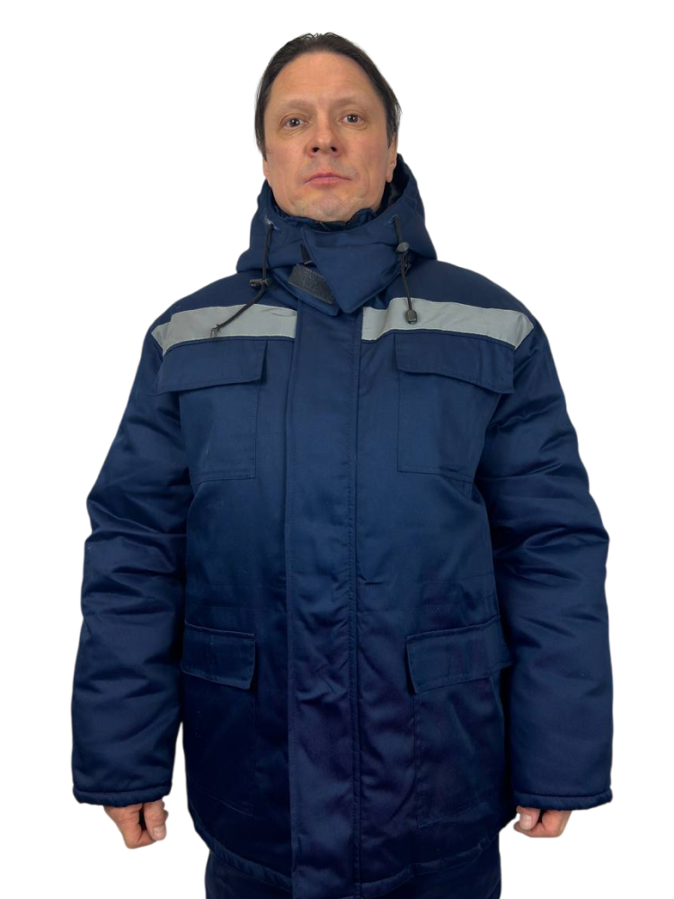 Куртка зимняя мужская, тк.Смесовая,210, IV+Особый, синий/т.синий