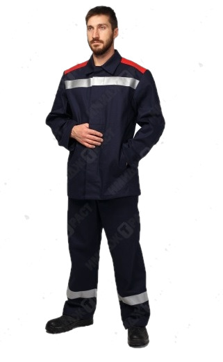 Костюм сварщика 1 кл. защиты летний Геркулес 17Г СОП, Пробан, тк. Хлопок,350, т.синий/красный М