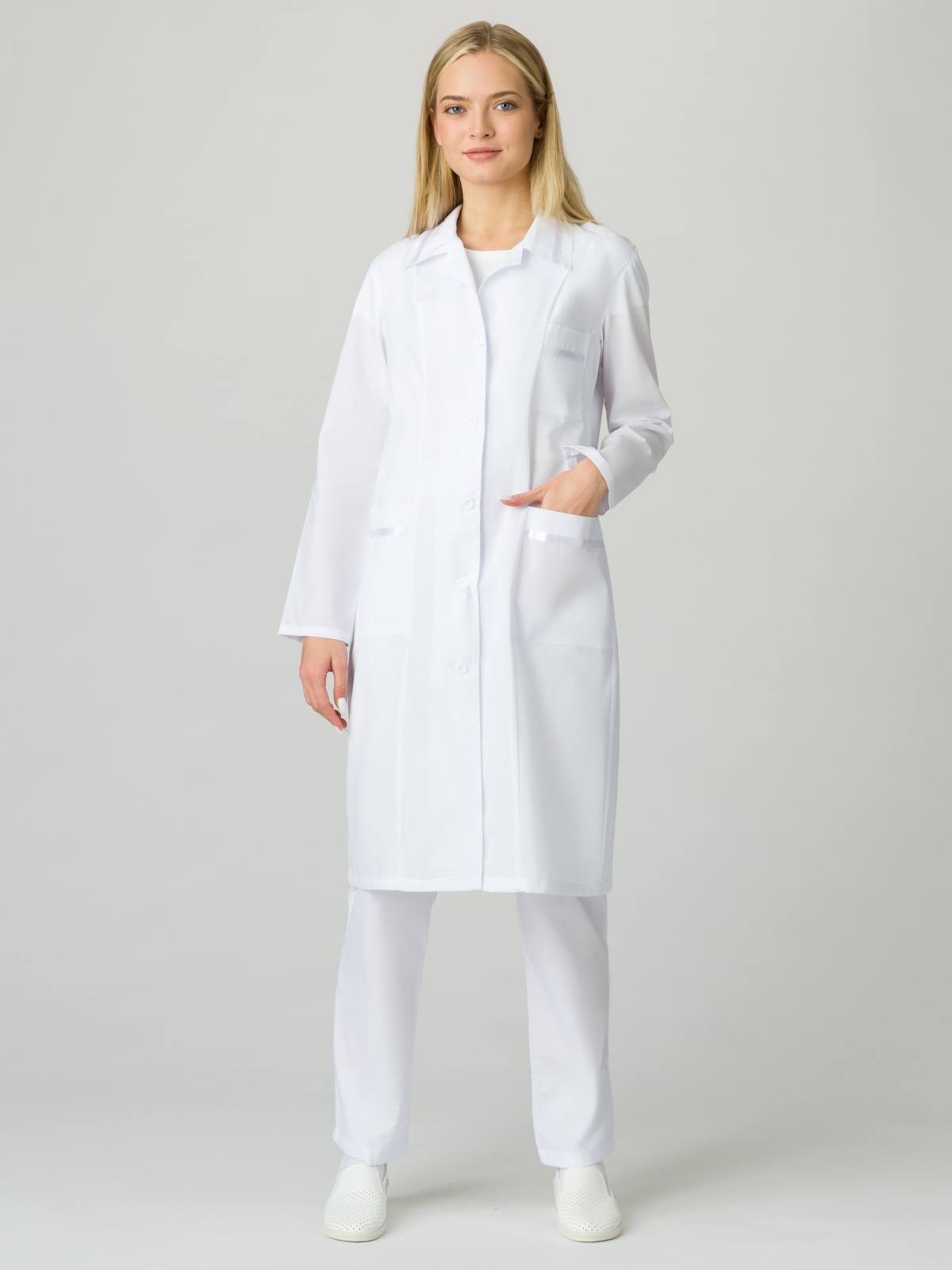 Халат женский Стандарт, тк.ТиСи,120, белый М