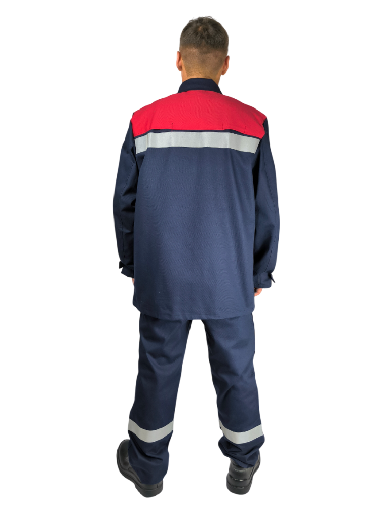 Костюм сварщика 1 кл. защиты летний Геркулес 17Г СОП, Пробан, тк. Хлопок,350, т.синий/красный М