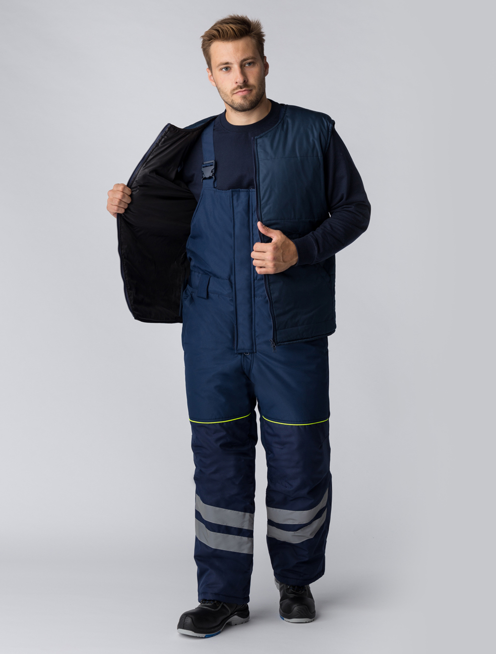 Костюм зимний ИТР PROFLINE SPECIALICT WINTER, тк.Восток-Мембрана, п/к+жилет, т.синий М