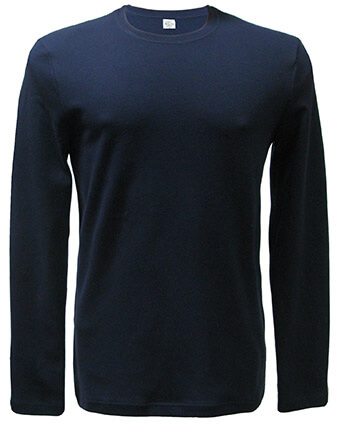 Футболка мужская, длинный рукав, тк.Хлопок,180, т.синий