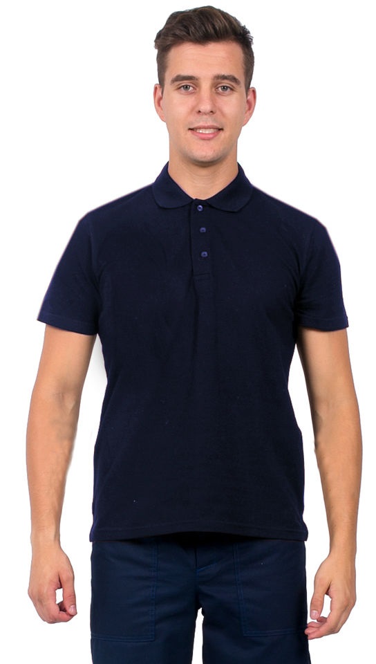 Рубашка-поло мужская, Хлопок,200, короткий рукав, т.синий  с ЛОГОТИПОМ СПАСАТЕЛИ