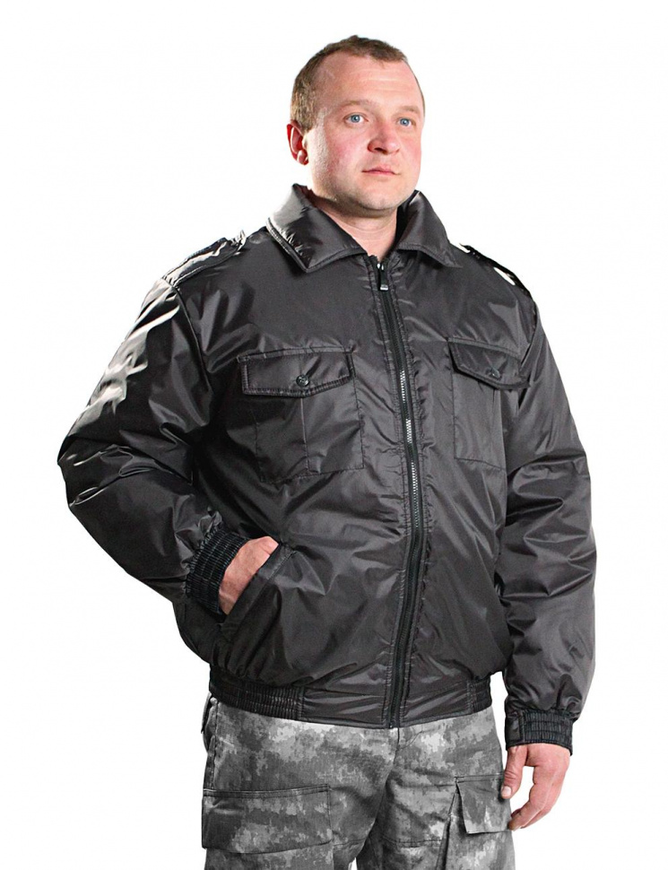 Куртка-ветровка мужская Охрана, тк.Оксфорд,120, черный