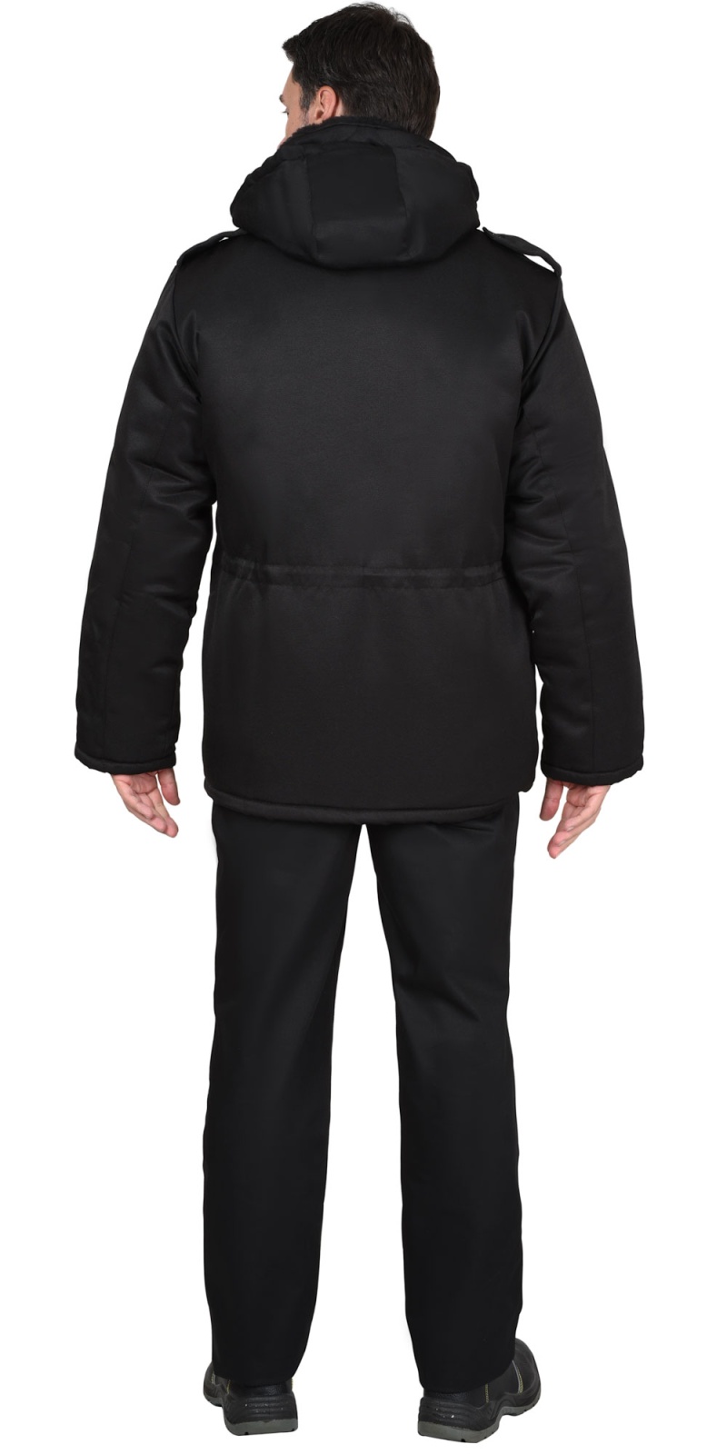 Куртка зимняя мужская для Охранника Безопасность, тк.Смесовая,220, черный