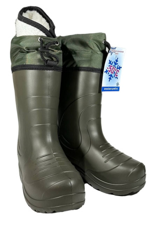 Сапоги ЭВА подростковые С-099 с манжетой и утеплителем, оливковый