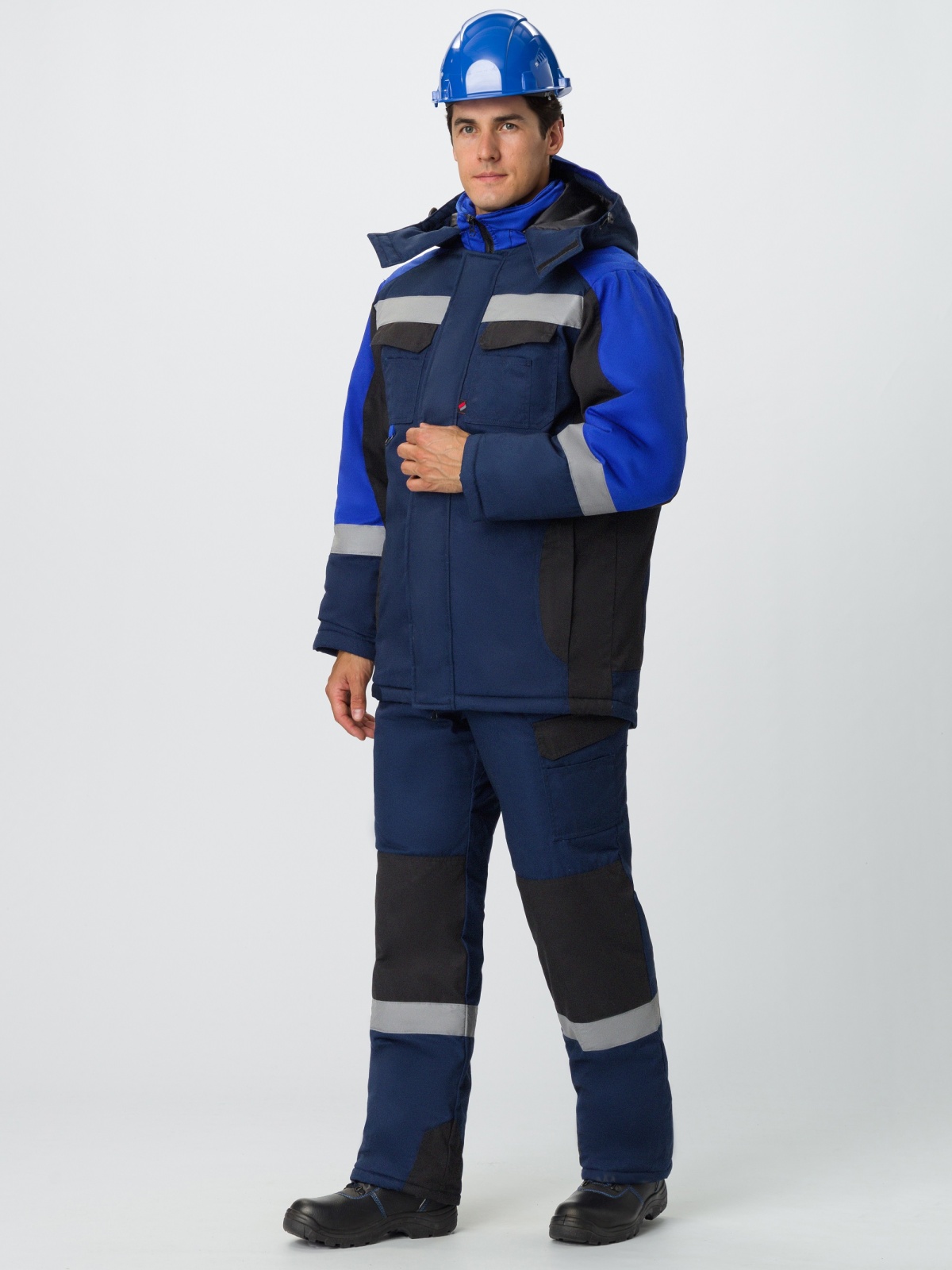 Костюм зимний Фаворит-Мега, тк.Протек,240, п/к, т.синий/черный/васильковый М