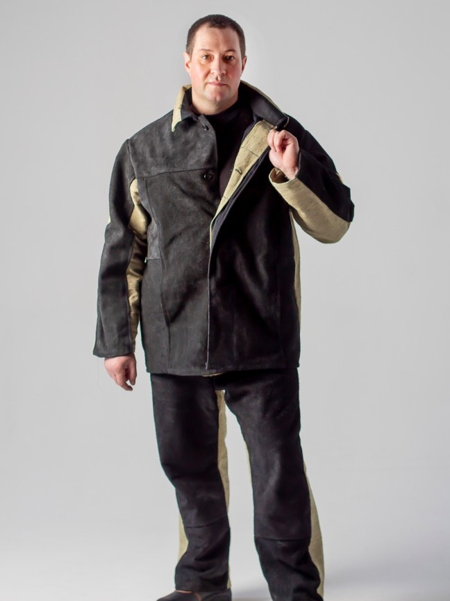 Костюм сварщика комбинированный, тк.Брезент,550/Спилок 2,3 ГОСТ М