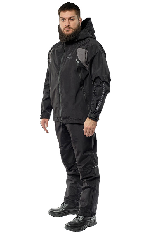 Костюм демисезонный мужской STORM, тк.Таслан, черный\серый М