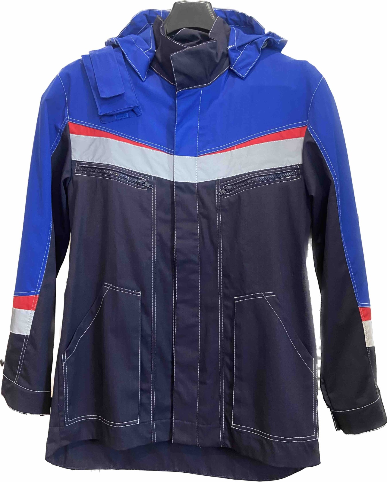 Костюм мужской для ИТР Мегатек ТСТ, тк.Смесовая,240, брюки, т.синий/васильковый/красный М