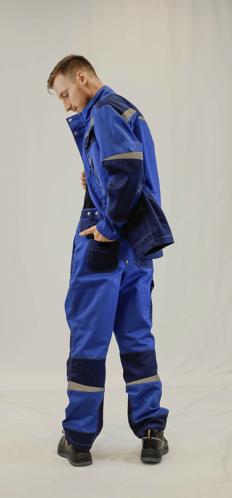 Костюм мужской ИТР МС-1, тк.Смесовая,300, брюки, т.синий/васильковый М