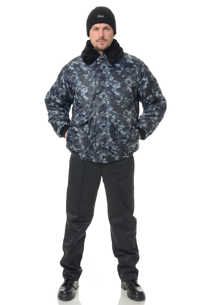 Куртка зимняя мужская Альфа, тк.Оксфорд,150, КМФ город серый М