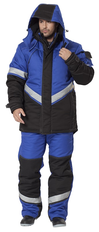 Костюм зимний ИТР, Смесовая,240, п/к, IV+Особый, васильковый/черный М