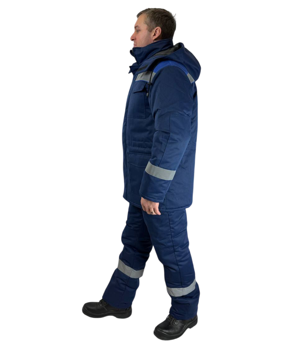 Костюм зимний Сибирь ТСТ, тк.Смесовая,240, жилет, п/к, т.синий/василек М