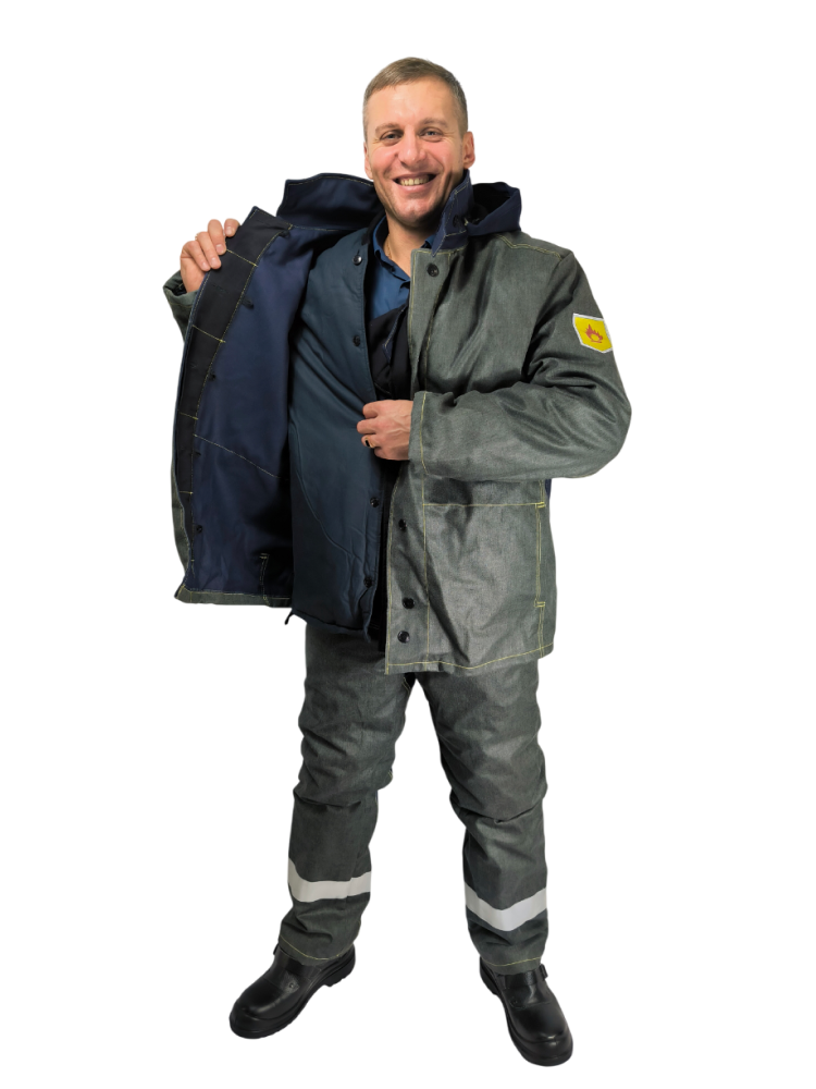 Костюм сварщика зимний 3 кл. защиты 5097Л тк.СМИТ, т.синий, 450, ТЕРМОШИЛД-ПС куртка-брюки М