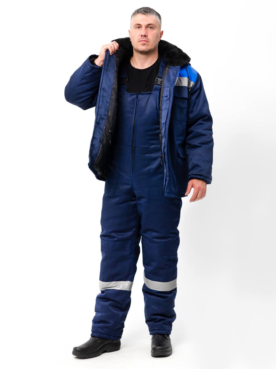 Куртка зимняя мужская Бригадир, тк.Смесовая,210, т.синий/васильковый М