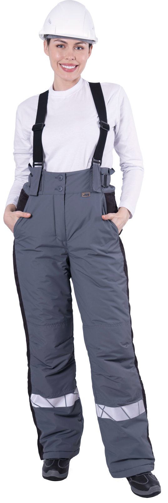 Брюки зимние женские Хай-Тек, тк.Наутика,135, IV+Особый, серый/черный М