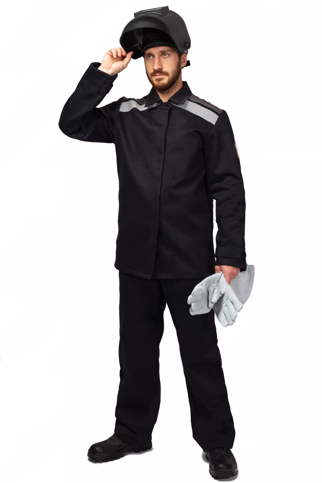 Костюм сварщика 3 кл. защиты, Зевс 17-17111 (111) СОП, тк.АрсеналNEW,450/500, черный/серый М