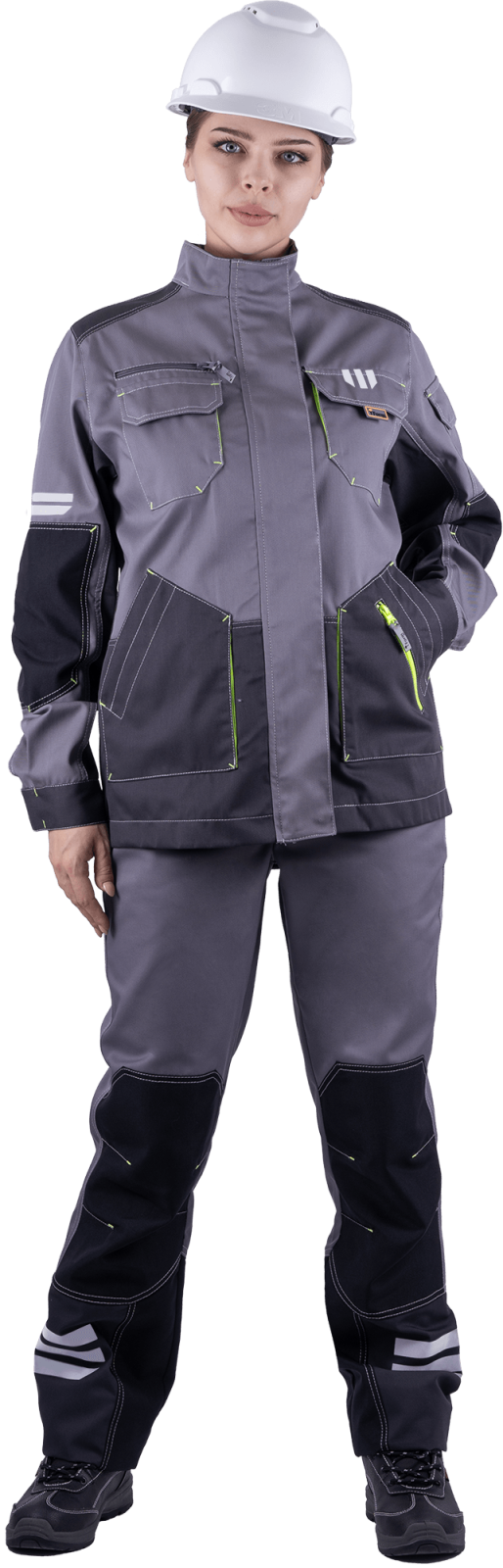 Куртка женская Эдванс, тк.Томбой,245, серый/т.серый/черный М