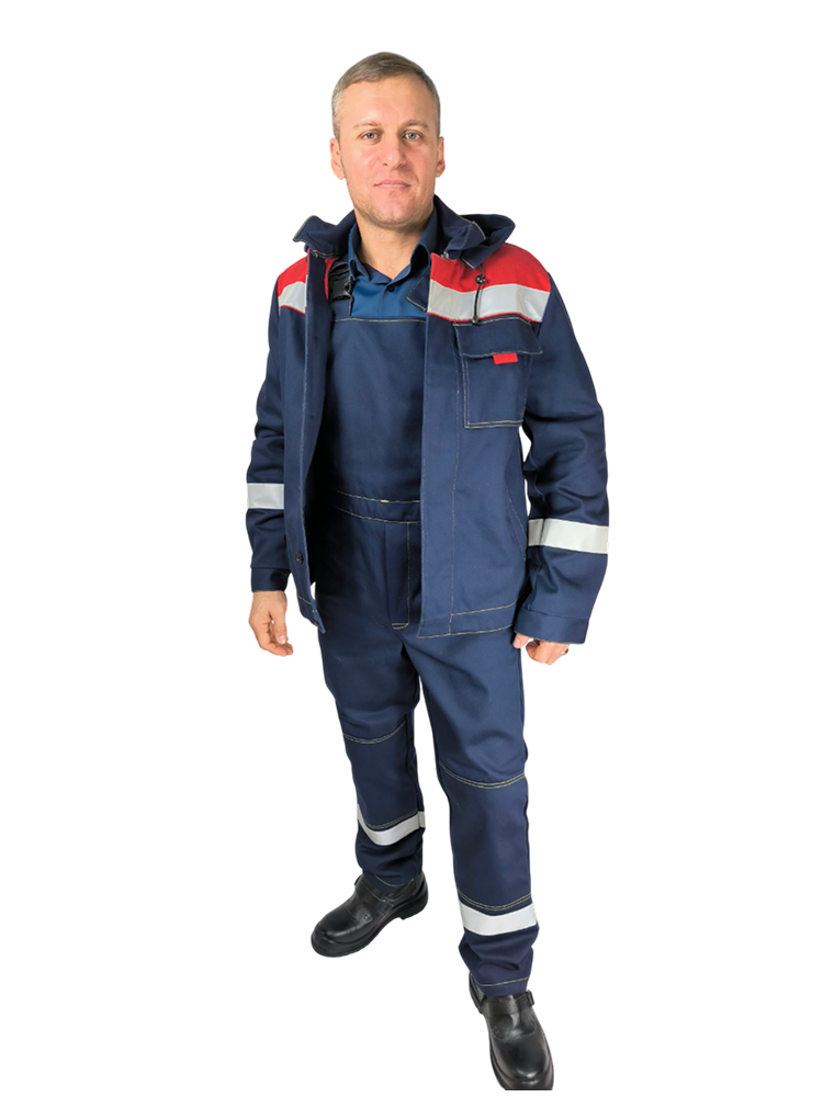 Костюм мужской монтажника 5820 НЛ, т.к. Смит,450, п/к, т.синий/красный М