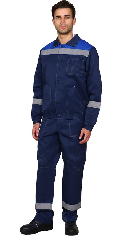 Костюм мужской Легион 215.1, тк.Смесовая,210, п/к, т.синий/васильковый М