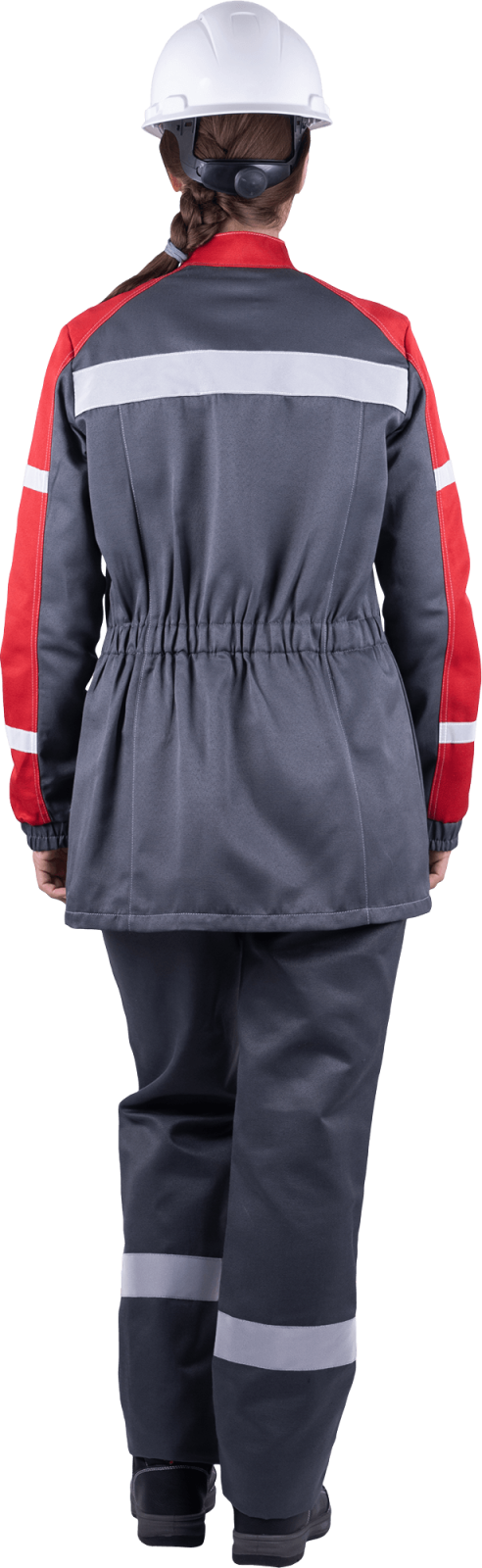 Костюм женский Роуд, тк.Смесовая,210, брюки, серый/красный 
