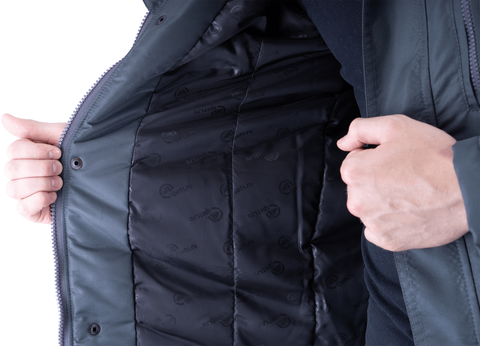 Куртка демисезонная Штурман, тк.Таслан, 110, серый/василек