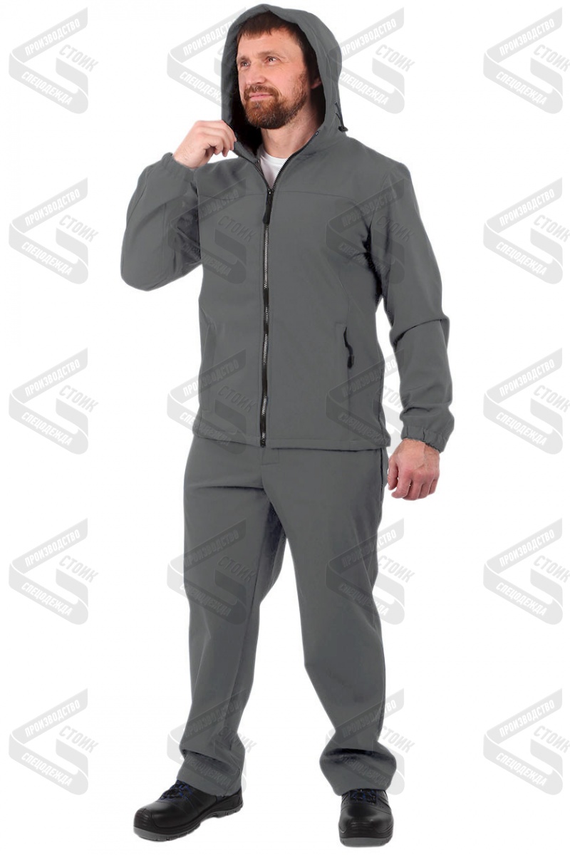 Куртка мужская КОС 855.2, тк.Софтшелл, 300, серый М Куртка мужская КОС 855.2, тк.Софтшелл, 300, серый М