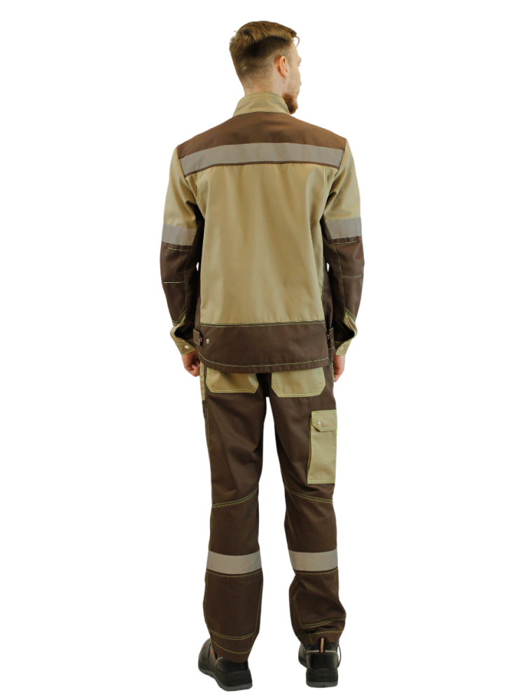 Костюм мужской ИТР Кронос мод.2, тк.Смесовая,245, брюки, бежевый/коричневый М